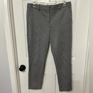 THEORY Treeca Black White Knit Stretch Trousers‎ size 10